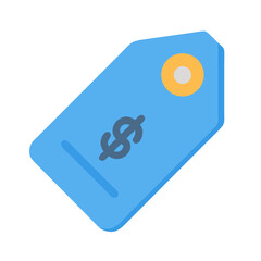 Light blue price tag with dollar sign on black background