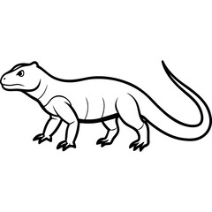 Fototapeta premium Komodo dragon outline drawing