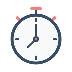 Flat design stopwatch illustration on black background. Timekeeping concept
