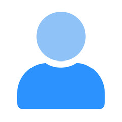 Simple blue profile icon on black background illustration