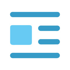 Blue website layout template on a black background