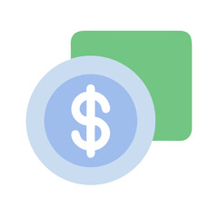 Money and Savings Icon on black background flat design