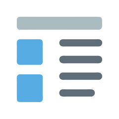 Obraz premium Simple flat design website layout interface with blocks and lines