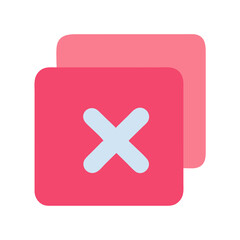 Fototapeta premium Delete or close icon overlay with soft color palette