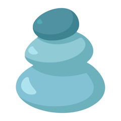 Zen stone balancing spa flat color vector illustration template design