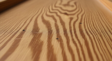 Close-up detail of natural light brown wooden surface with distinct grain pattern showcasing organic texture and material beauty background