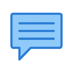 Blue speech bubble icon vector graphic communication illustration