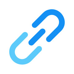 Blue chain link icon on a black background visual