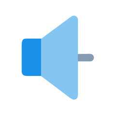 Stylized speaker icon against black backdrop represents volume control