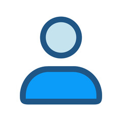Simple user interface profile avatar icon with outline