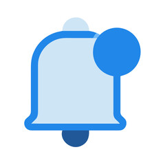 Flat Design Notification Bell Icon on Black Background