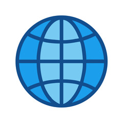 Stylized globe icon on a black background illustration