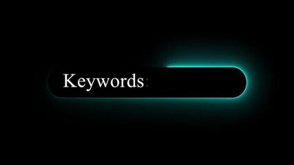 Keywords optimization concept on the transparent background. Targeting, and advertising idea. 4k video animation. 4K animation video,..!