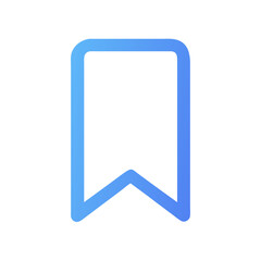 Blue Gradient Ribbon Bookmark on Black Background Visual Design