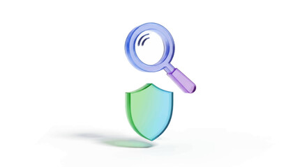 A magnifying glass symbol icon on a white or blue background is a common web design element to suggest a search button or a way to find information