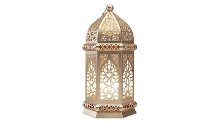 Antique gold metal birdcage lamp decoration object isolated on white background