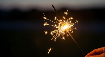 sparkler on black background