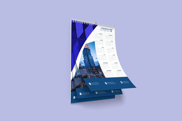 Simple editable vertical vector calendar