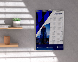 Simple editable vertical vector calendar