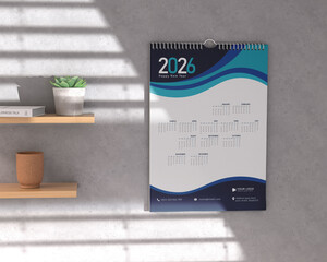 Simple editable vertical vector calendar