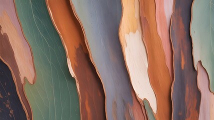 Abstract painting featuring vertical bands of earthy tones and varied textures