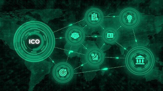Ico digital technology business with modern connection