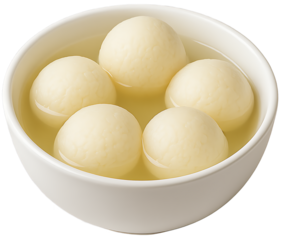 Rasgulla soft white cheese balls in syrup