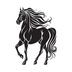 horse silhouette isolated on white background