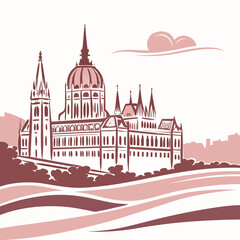 Naklejka premium vector illustration of the historical museum of moscow