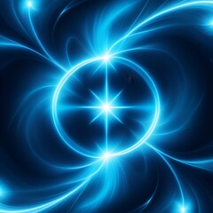 Stunning blue energy vortex with bright glowing light trails, ideal for technology, science, or futuristic concepts, dynamic and eye-catching design element