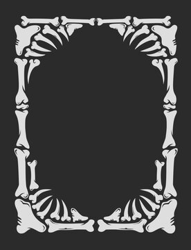 Skeleton and bones gothic frame design for photo or text