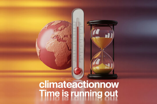 Climate action now time is running out global warming concept