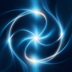 Obraz premium Stunning abstract background with vibrant blue and white light trails for modern designs and technology concepts, creating a dynamic and futuristic feel