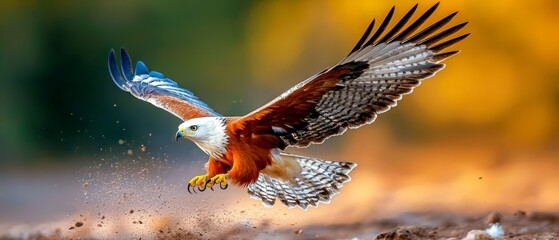 Bald eagle in flight forested landscape wildlife photography natural environment upward angle freedom concept
