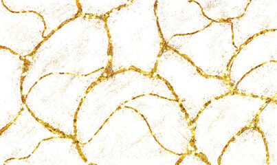 Abstract golden chain link pattern on white background