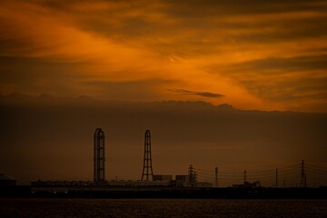 揖斐長良川河口の夕景