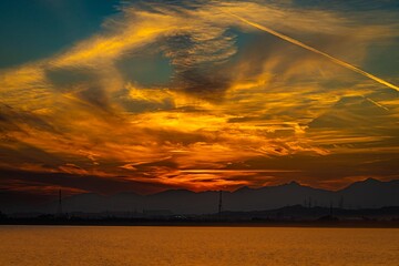 揖斐長良川河口の夕景