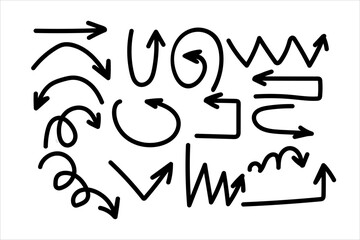 Hand Drawn Doodle Arrow Set – Sketchy Direction and Infographic Elements