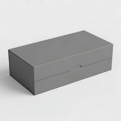 Naklejka premium Simple gray rectangular box isolated on a neutral background studio shot.
