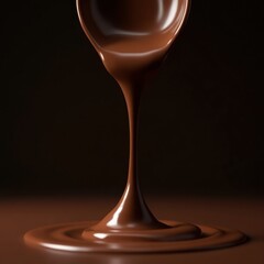 Rich dark chocolate syrup dripping and swirling