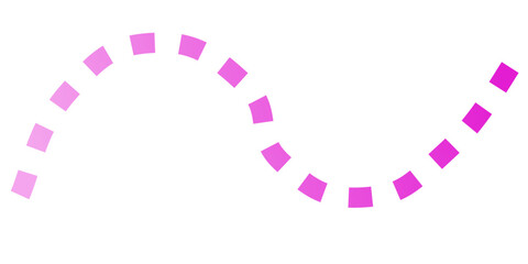 Abstract Pink Gradient Dotted Wave Line - Modern Geometric Curve Pattern on White Background