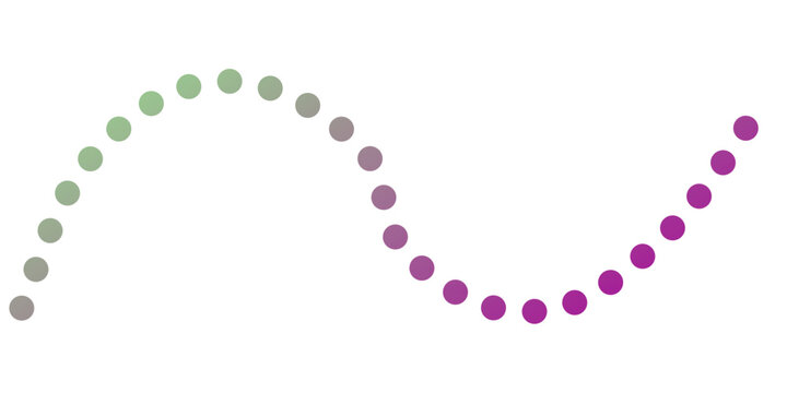 Abstract S-Curve of Gradient Dots for Data Visualization and Connection