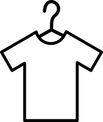 T-Shirt on Hanger Line Art Vector Icon