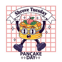 Fun Pancake Character Celebrating Shrove Tuesday A Delicious Graphic for the Holiday Season