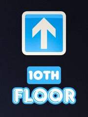 Ascend to the 10th floor with this bright, modern signage, perfect for wayfinding and enhancing a contemporary office or building interior