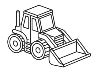 Fototapeta premium Vector illustration of a bulldozer. Modern icon style for apps, signage, and infographics