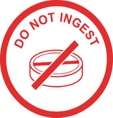 Do Not Ingest warning sign icon vector isolated on white background