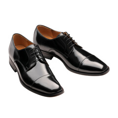 Pair of black formal leather men's dress shoes