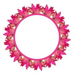 Pink Lotus Bud Circular Frame PNG | Traditional Hindu Puja Ring Decoration | Floral Chain Puja Ghat Design A beautifully crafted pink lotus bud circular frame PNG featuring a traditional Hindu puja 