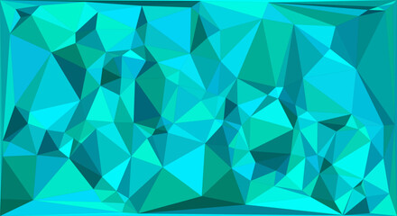 Fototapeta premium Abstract low poly geometric background with vibrant blue and green triangle pattern